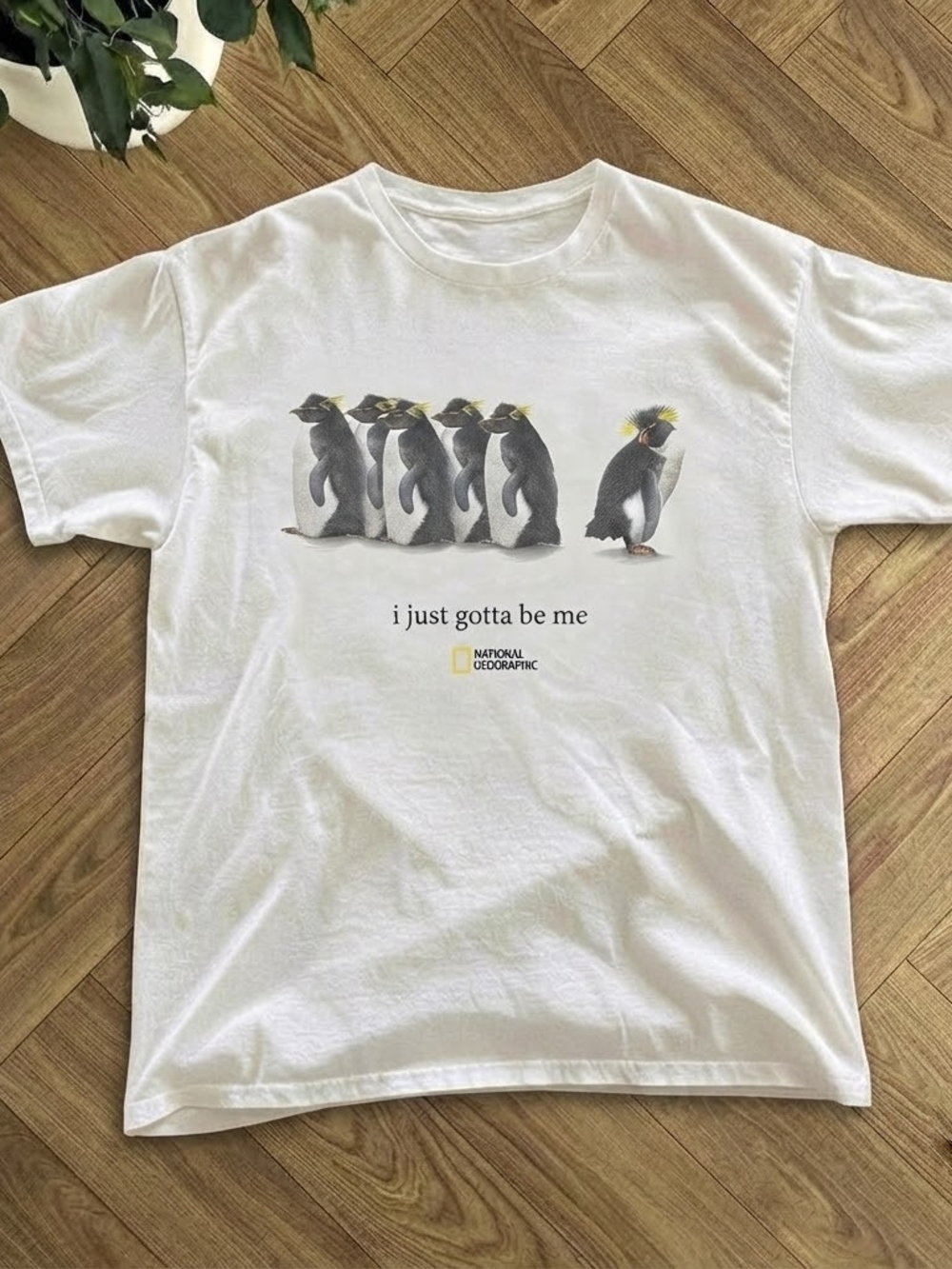 National Geographic 'I Just Gotta Be Me' Penguin Graphic Tee - White